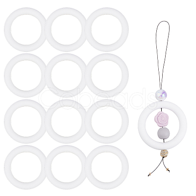 12Pcs Ring Silicone Beads SIL-DC0001-78-1