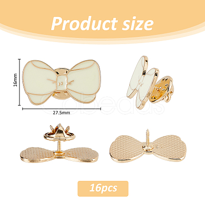 16Pcs Bowknot Enamel Pins JEWB-FH0002-01B-1