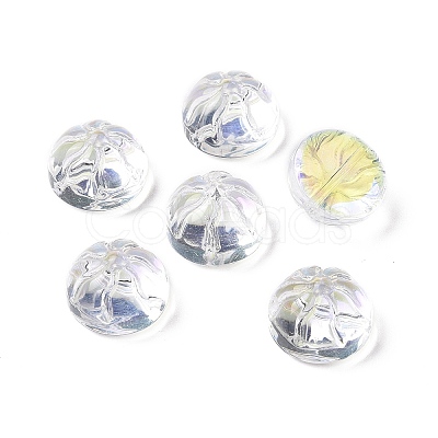 Transparent Spray Painted Glass Beads GLAA-I050-09I-1