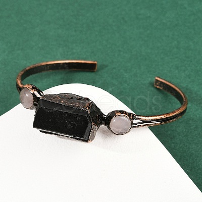 Natural Tourmaline & Quartz Crystal Cuff Bangles G-B149-16R-04-1
