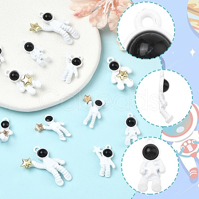 6Pcs 6 Styles Spray Painted Alloy Pendants FIND-YW0010-65-1