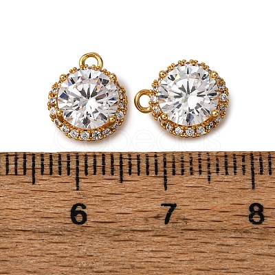 Brass Micro Pave Cubic Zirconia Charms KK-Z121-03G-1