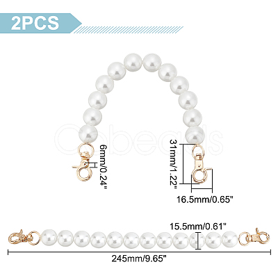 Plastic Imitation Pearl Beaded Bag Handles FIND-PH0009-45-1
