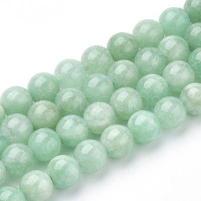 Natural Myanmar Jade/Burmese Jade Beads Strands G-T064-22-6mm-1