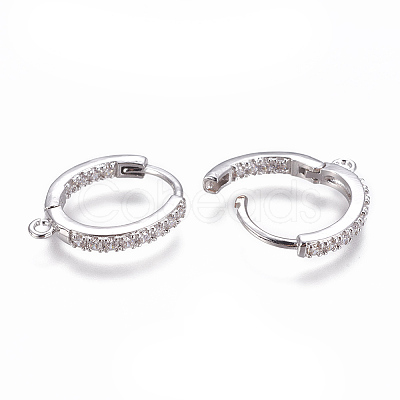 Brass Huggie Hoop Earring Findings ZIRC-F103-03-P-1