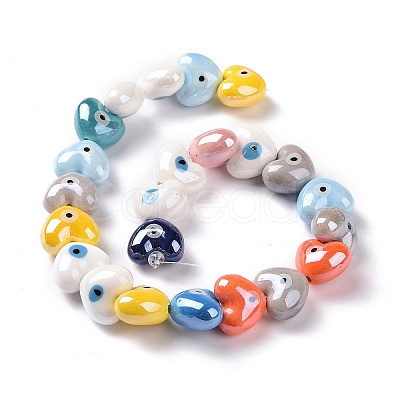 Glazed Porcelain Beads Strands X-PORC-K003-02-1
