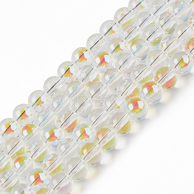 Transparent Electroplate Glass Beads Strands EGLA-I015-01B-1