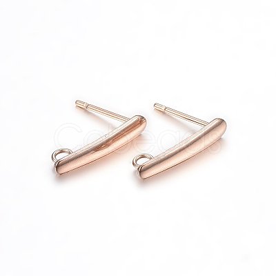 Ion Plating(IP) 304 Stainless Steel Stud Earring Findings STAS-H467-05RG-1