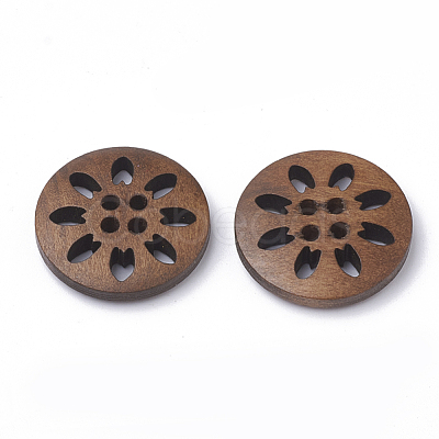 4-Hole Wooden Buttons X-WOOD-S040-35-1