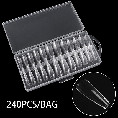 Transparent PVC Plastic Seamless Ballerina False Nail Tips MRMJ-T065-06-5-1