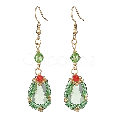 Handmade Glass Seed Beads Teardrop Dangle Earrings EJEW-MZ00576-01-1