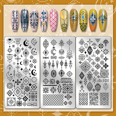 Stainless Steel DIY Nail Art Templates MRMJ-WH0092-181-1
