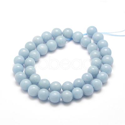 Natural Angelite Beads Strands G-F475-08-8mm-1