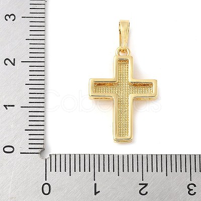 Brass Pave Natural White Shell Pendants KK-S522-01C-G-1