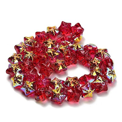Electroplate Baking Paint Glass Beads Strands EGLA-K061-12A-AB07-1