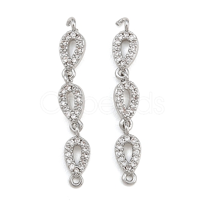 Brass Micro Pave Clear Cubic Zirconia Connector Charms CU-CBAA6E8-12P-1