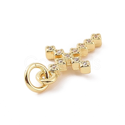 Brass Micro Pave Cubic Zirconia Charms KK-C012-43G-1