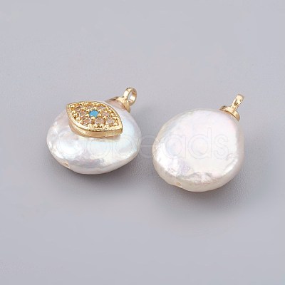 Natural Cultured Freshwater Pearl Pendants PEAR-F008-27G-1