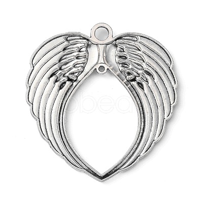 Tibetan Style Alloy Wing Large Pendants TIBEP-S100-AS-RS-1