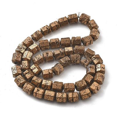 Electroplated Natural Lava Rock Beads Strands G-A251-A01-01D-1