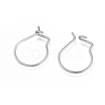 Tarnish Resistant 304 Stainless Steel Hoop Earrings Findings STAS-H436-02P-1