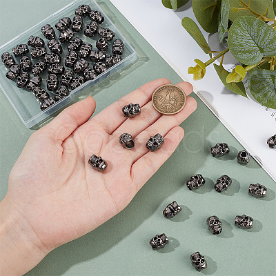 50Pcs Alloy European Beads FIND-BC0019-52B-1