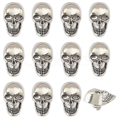 12Pcs Skull Alloy Lapel Pin Backs for Men's Suit JEWB-PH0001-91-1