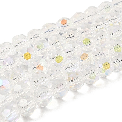 Electroplate Transparent Glass Beads Strands X-EGLA-A035-T10mm-L19-1