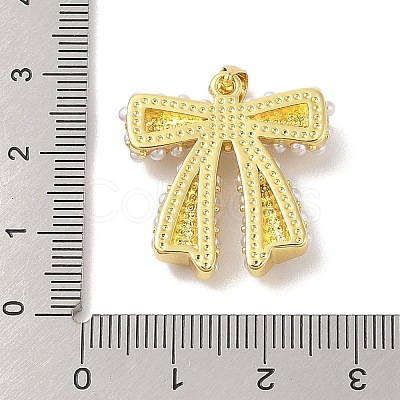 Rack Plating Brass ABS Pearl Pendants X-KK-S380-05G-1