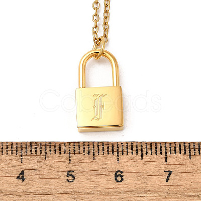 304 Stainless Steel Rolo Chain Pendant Necklaces NJEW-S444-01G-06-1
