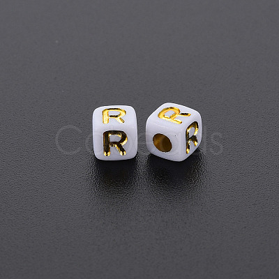 Opaque White Acrylic Beads X-MACR-Q242-010R-1
