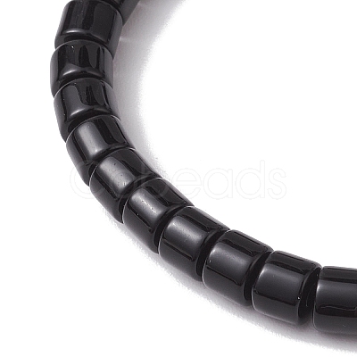 Two Tone Acrylic Column Beaded Stretch Bracelets for Women BJEW-JB10785-1