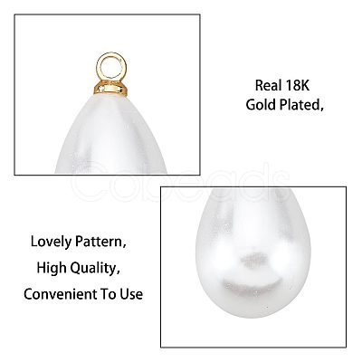 BENECREAT ABS Plastic Imitation Pearl Pendants KK-BC0010-75-1