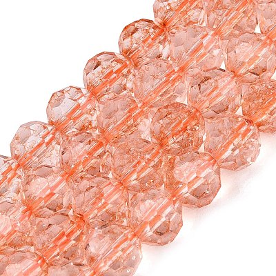 Crackle Transparent Glass Beads Strands GLAA-N068-06A-05-1