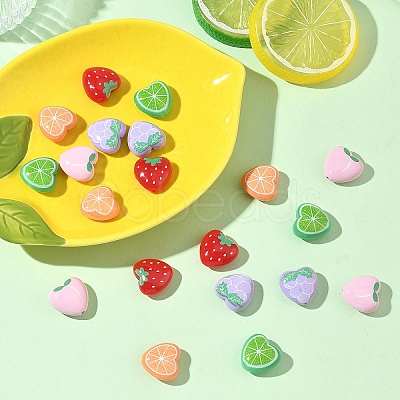 20Pcs 5 Styles Opaque Acrylic Beads MACR-YW0004-47-1