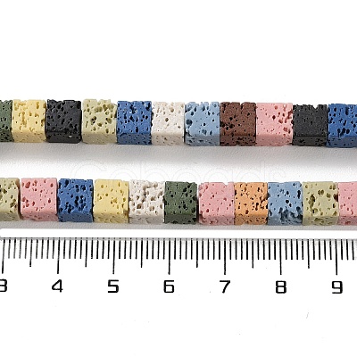 Synthetic Lava Rock Dyed Beads Strands G-H311-02B-05-1