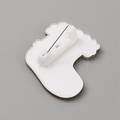Christmas Acrylic Brooch Pin JEWB-WH0030-12B-1