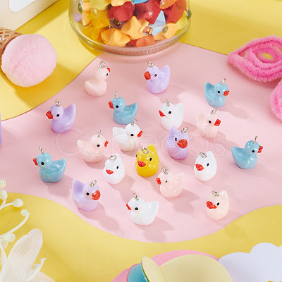 20Pcs Opaque Resin Pendants RESI-TADJ0001-09-1