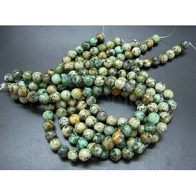 Natural African Turquoise(Jasper) Beads Strands TURQ-G037-12mm-1