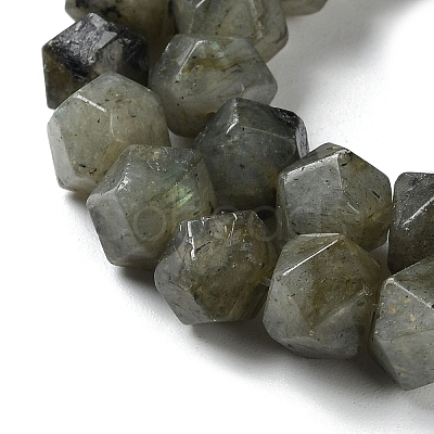 Natural Labradorite Star Cut Round Beads Strands G-M418-C10-01-1