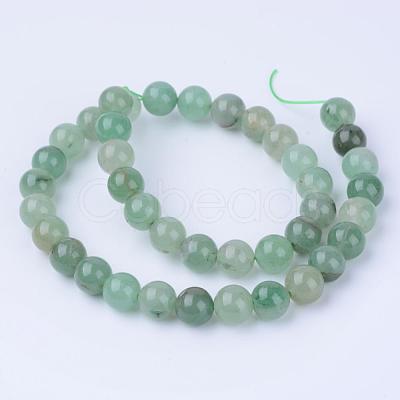 Natural Green Aventurine Beads Strands X-G-Q462-8mm-20-1