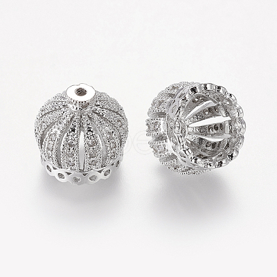 Brass Cubic Zirconia Beads LS-ZIRC-F001-183B-P-1