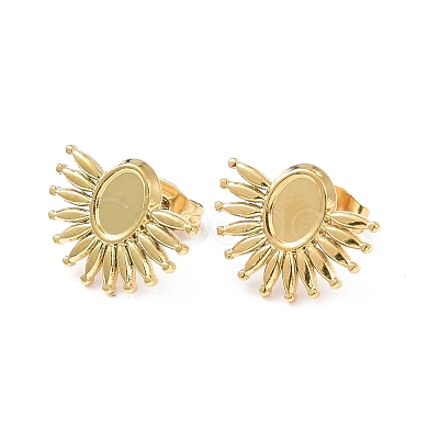 Ion Plating(IP) 304 Stainless Steel Stud Earring Finding EJEW-I285-01G-1