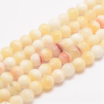 Natural Honey Jade Bead Strands G-K153-B26-12mm-1