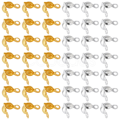 1200Pcs 2 Colors Brass Bead Tips KK-SP0001-94-1