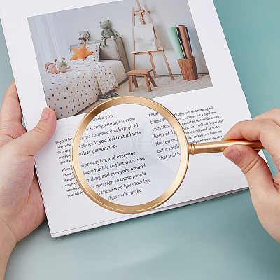 1Pc Aluminum Magnifying Glass AJEW-BC0009-13G-1