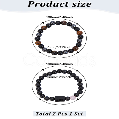 Natural Mixed Gemstone Stretch Bracelets BJEW-LP0001-25B-1