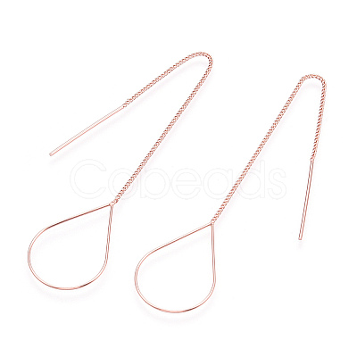 Brass Stud Earring Findings KK-S345-066RG-1