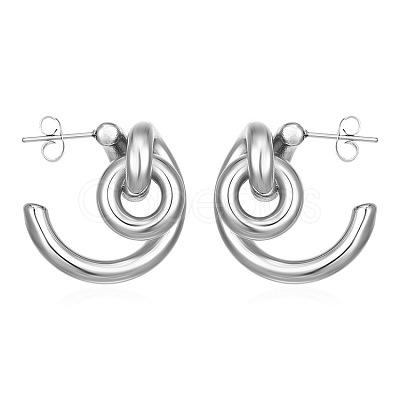304 Stainless Steel Stud Earrings for Women WGF252D-02-1