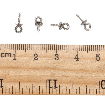 Non-Tarnish 304 Stainless Steel Screw Eye Pin Peg Bails X-STAS-E076-05-1